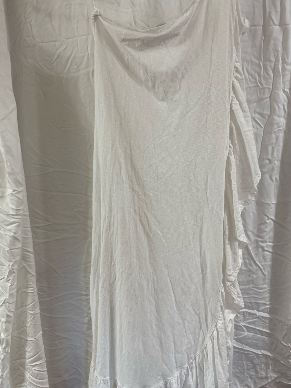 FP Beach Elisa White Maxi Dress with Ruffle Detail